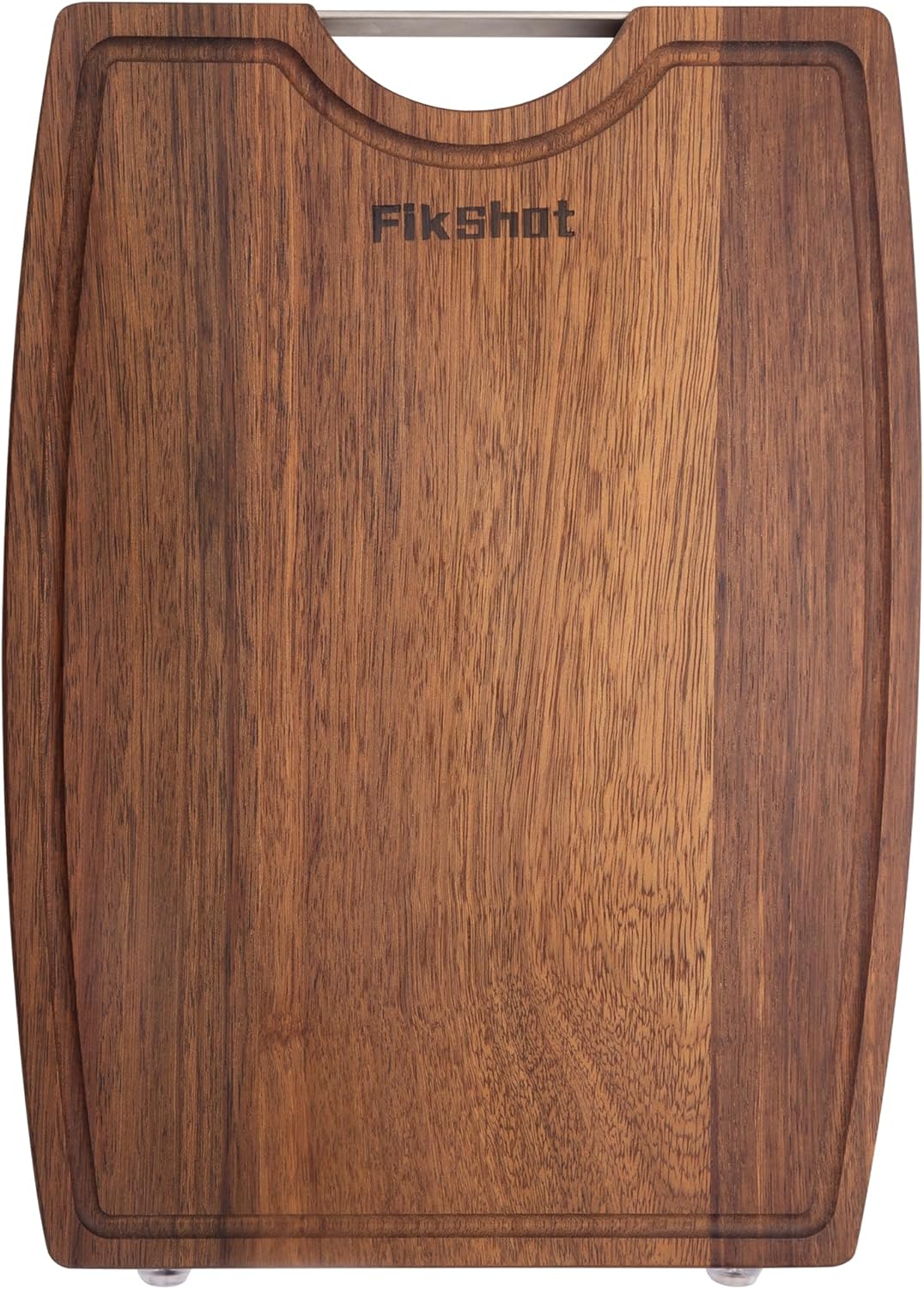 FIKSHOT Non-Slip Cutting Board with Built-in Handles, in Black Sandalwood – Wood Serving Board Set with Deep Juice Groove & Handles | Charcuterie & Chopping Butcher Block for Meat